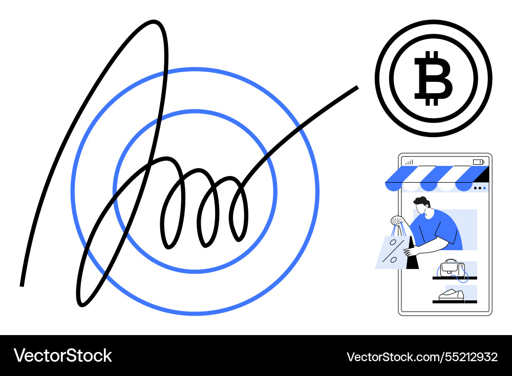 Digital signature with bitcoin integration Digital signature with bitcoin integration vector image