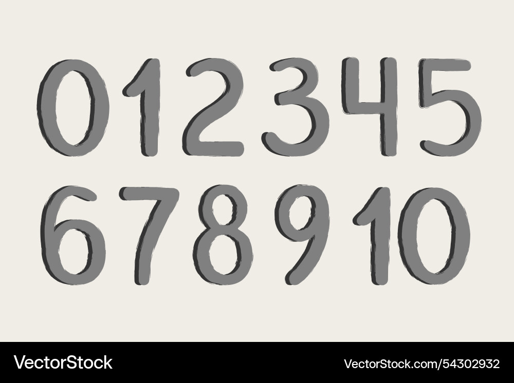 Digits numbers in hand drawn doodle style Digits numbers in hand drawn doodle style vector image
