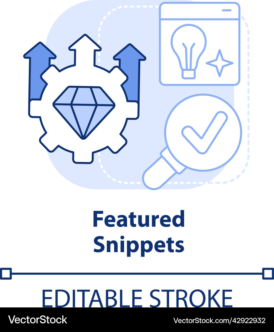 Featured snippets light blue concept icon Featured snippets light blue concept icon vector image