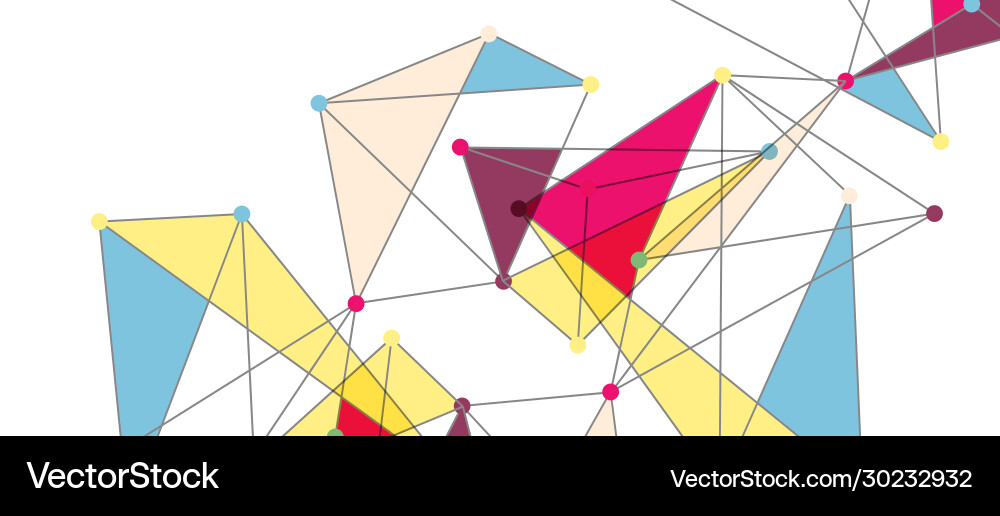 Line points connections triangular technology Vector Image