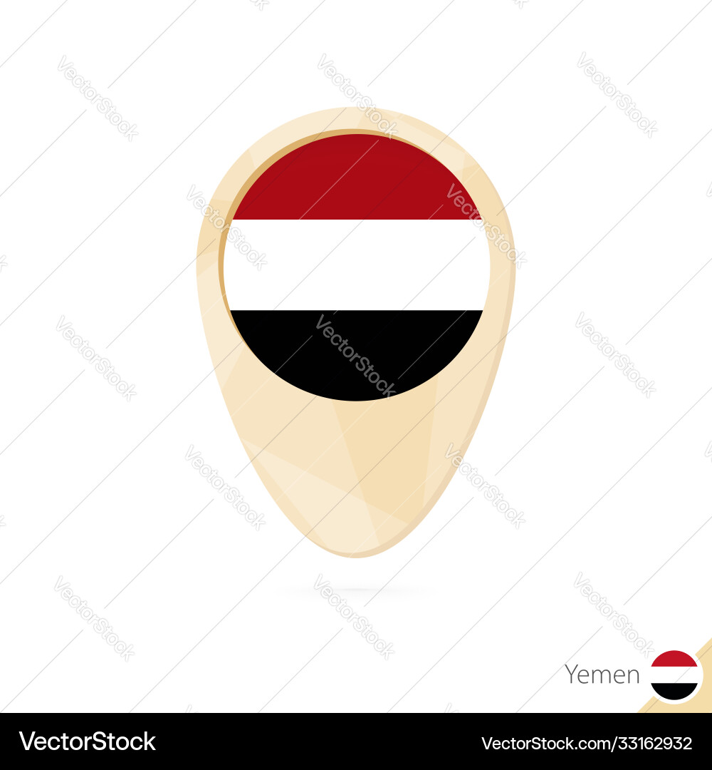 Map pointer with flag yemen orange abstract Map pointer with flag yemen orange abstract vector image