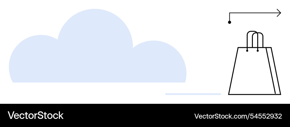 Minimalistic cloud computing and shopping concept Minimalistic cloud computing and shopping concept vector image
