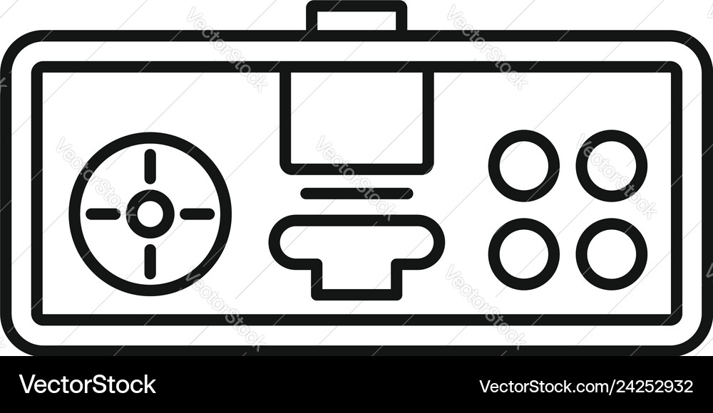 Retro gamepad icon outline style Retro gamepad icon outline style vector image