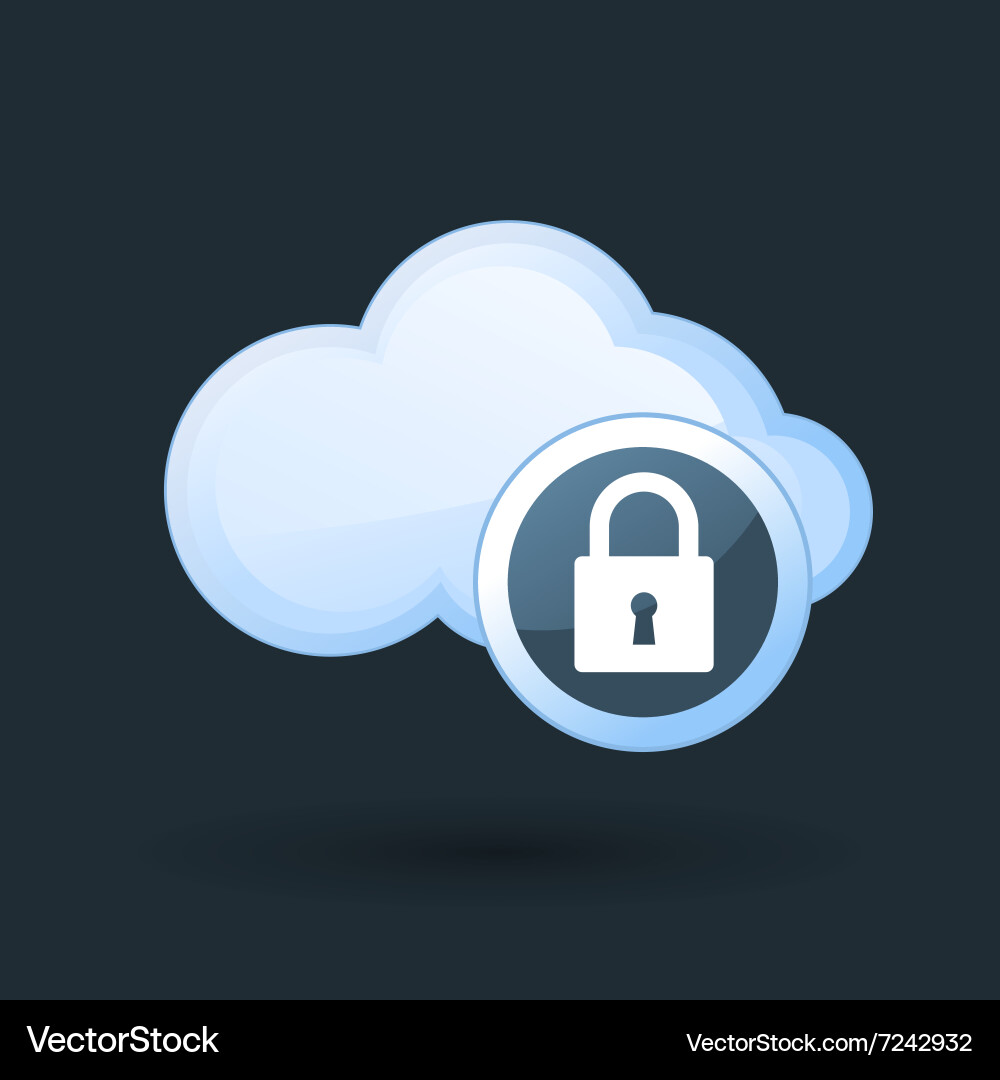 Safe cloud computing - and padlock icon Vector Image