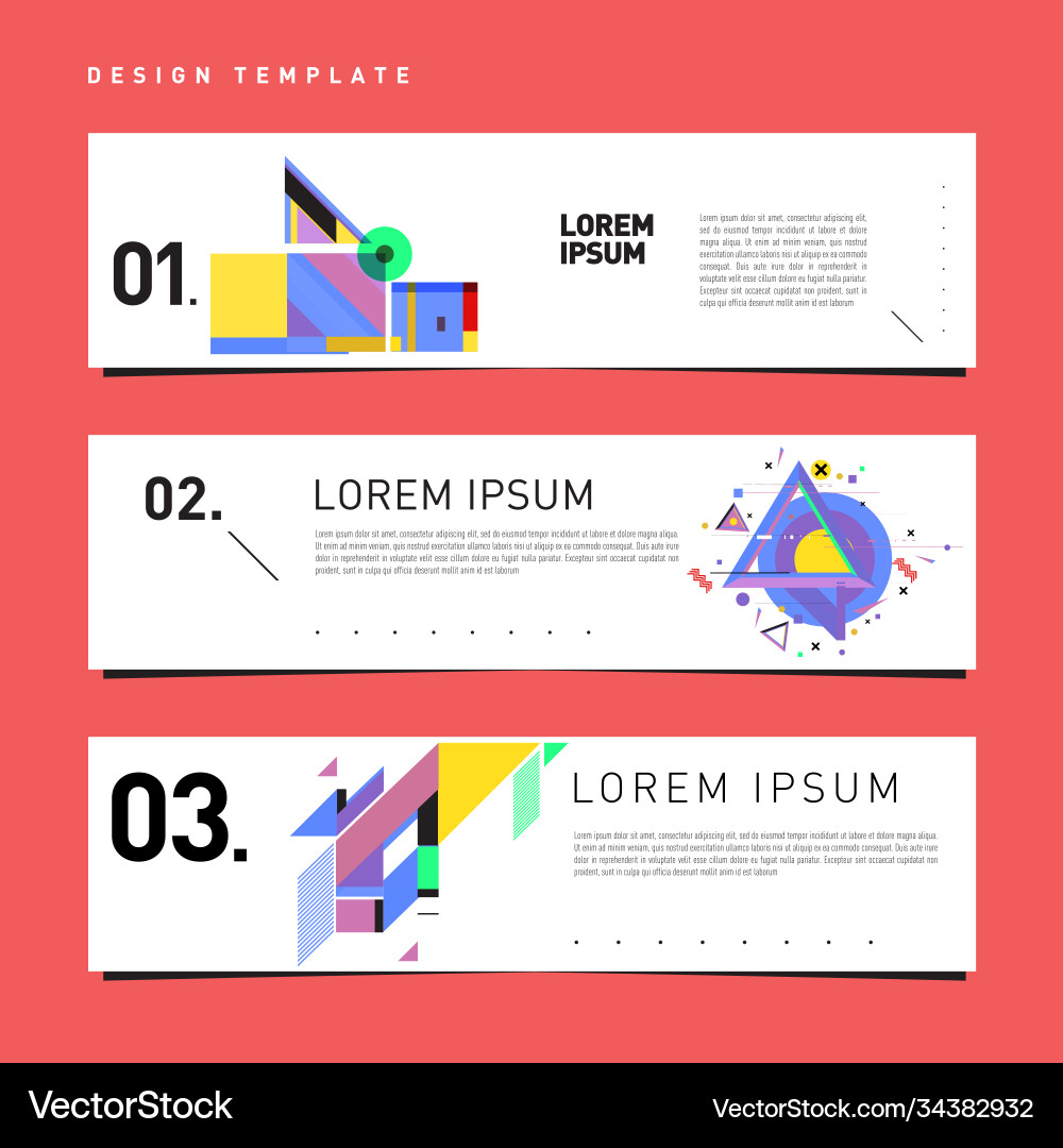 Set abstract banner web design template retro Set abstract banner web design template retro Vector Image