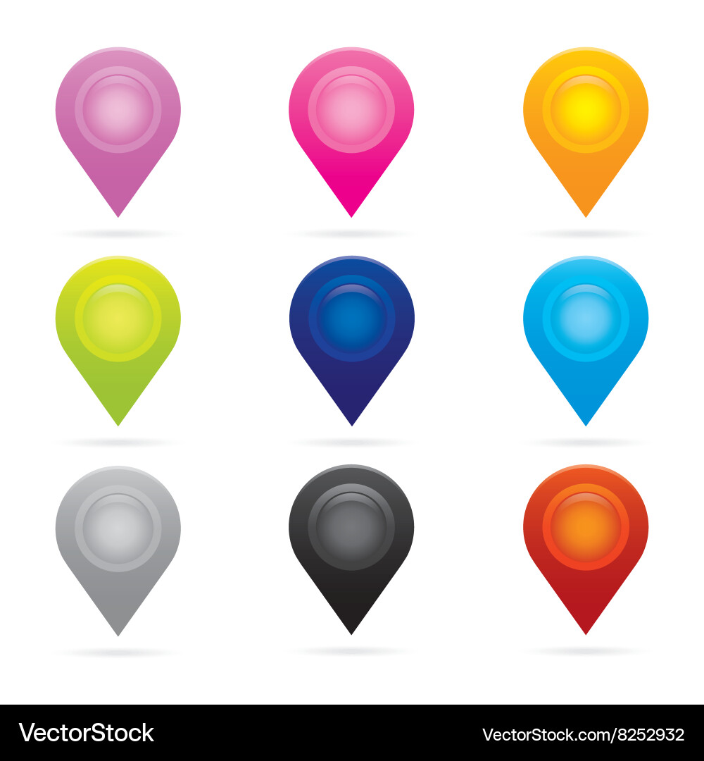 Set map pointer icon marker gps location flag vector image