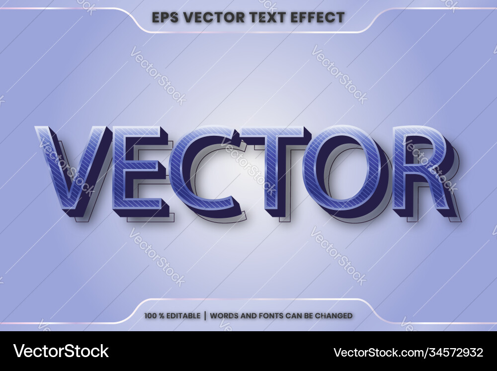 Text effect in 3d words font styles theme Text effect in 3d words font styles theme vector image