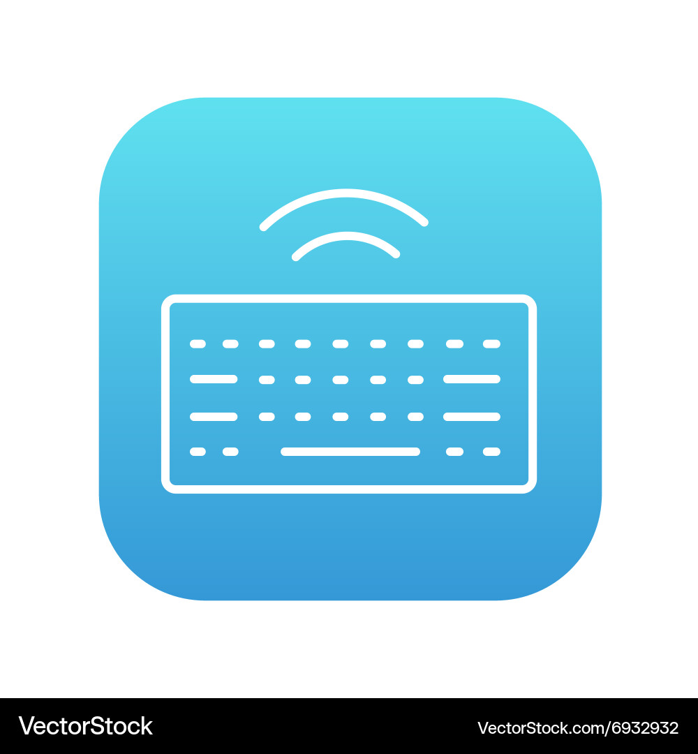 Wireless keyboard line icon vector image