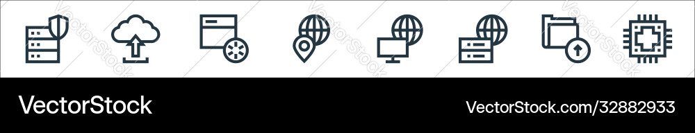 Big data line icons linear set quality Big data line icons linear set quality vector image
