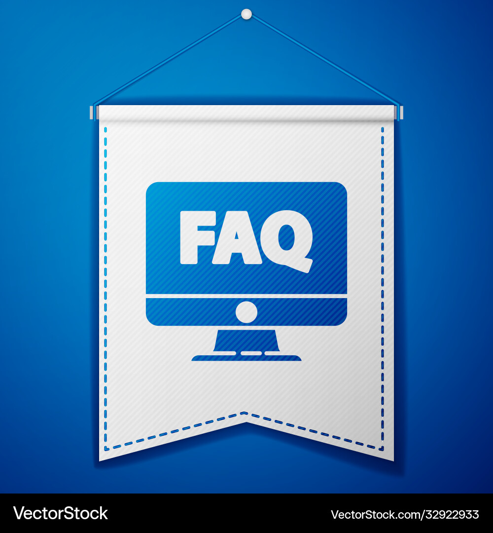 Blue computer monitor and faq icon isolated Vector Image