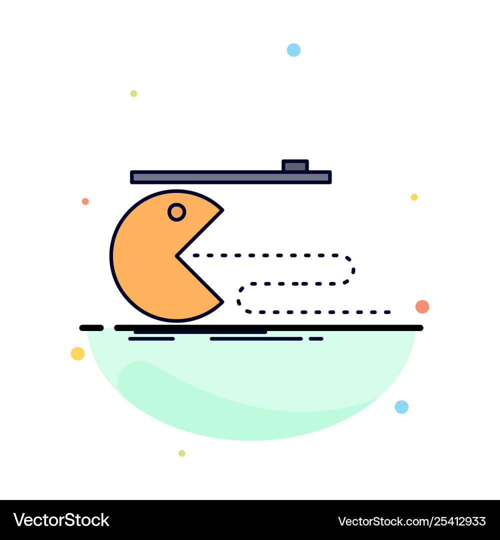 Character computer game gaming pacman flat color Character computer game gaming pacman flat color vector image