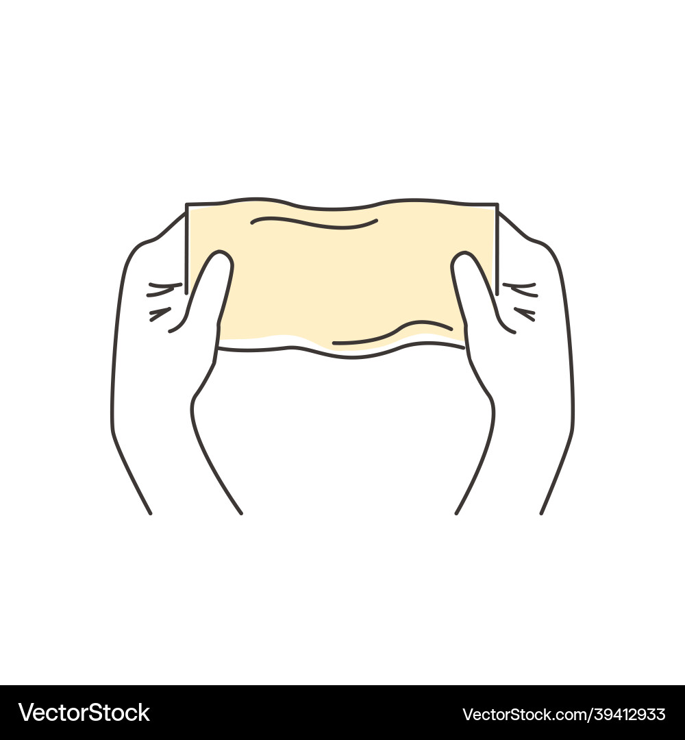 Checking transparency for gluten elastic dough vector image