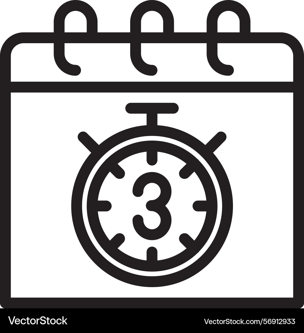 Countdown linear style icon design vector image