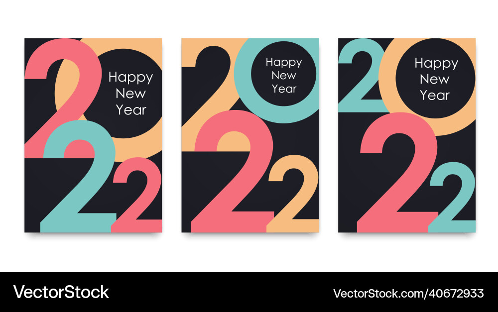 Creative brochures happy new year 2022 Creative brochures happy new year 2022 vector image