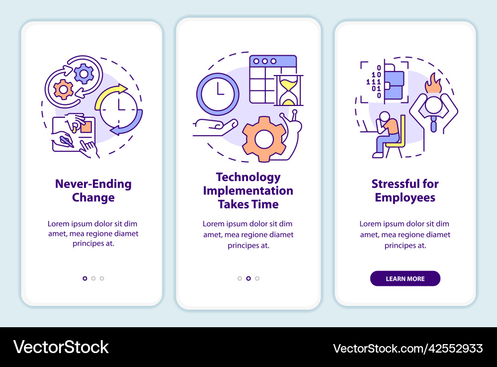 Digital transformation cons onboarding mobile app Digital transformation cons onboarding mobile app Vector Image