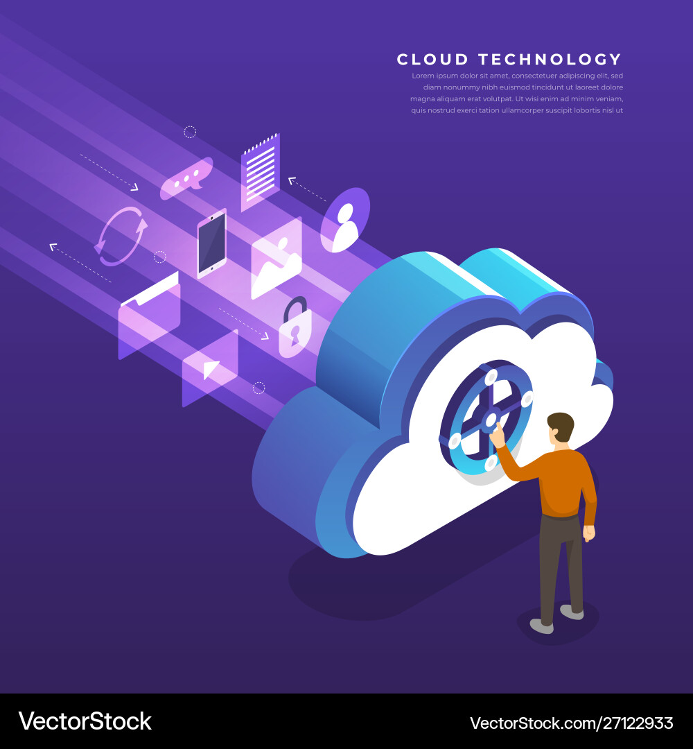 Flat design concept cloud computing technology Flat design concept cloud computing technology vector image