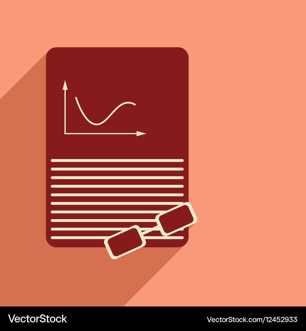 Flat web icon with long shadow economic document Vector Image