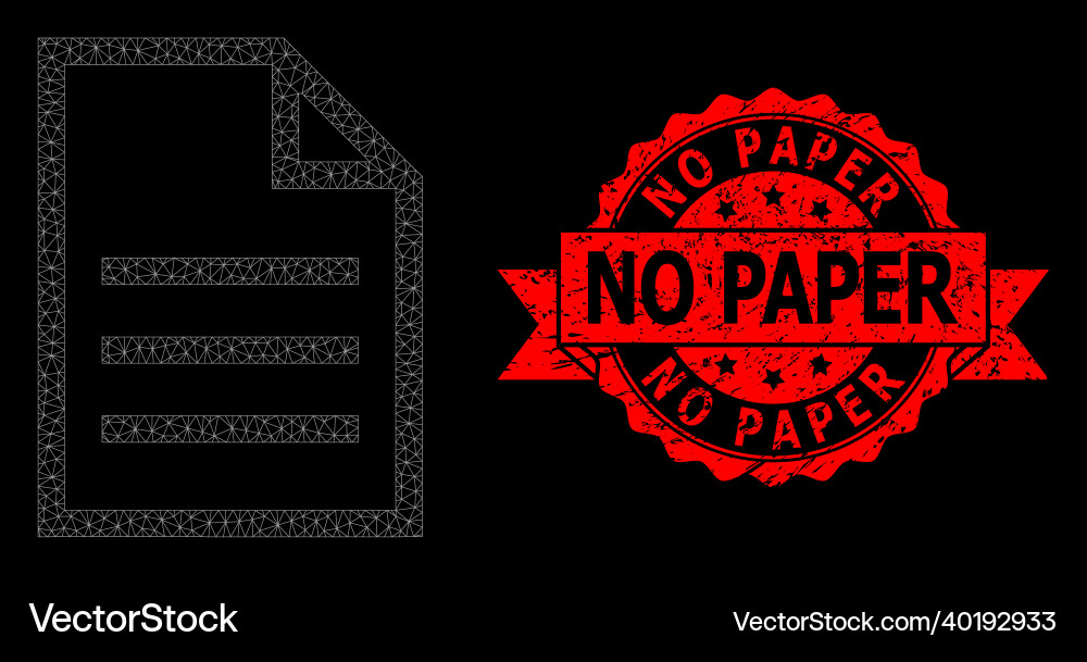 Grunge no paper stamp seal and web network text Vector Image