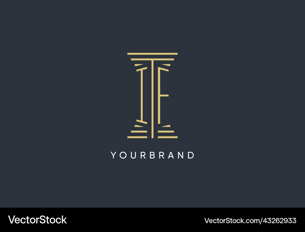 If initial monogram with pillar shape logo design – Royalty-Free Vector ...