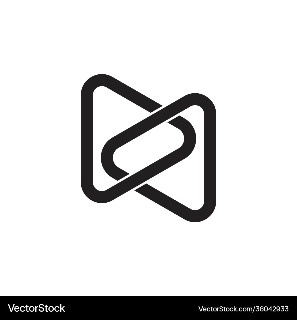 Linked triangle chain line design logo Linked triangle chain line design logo vector image