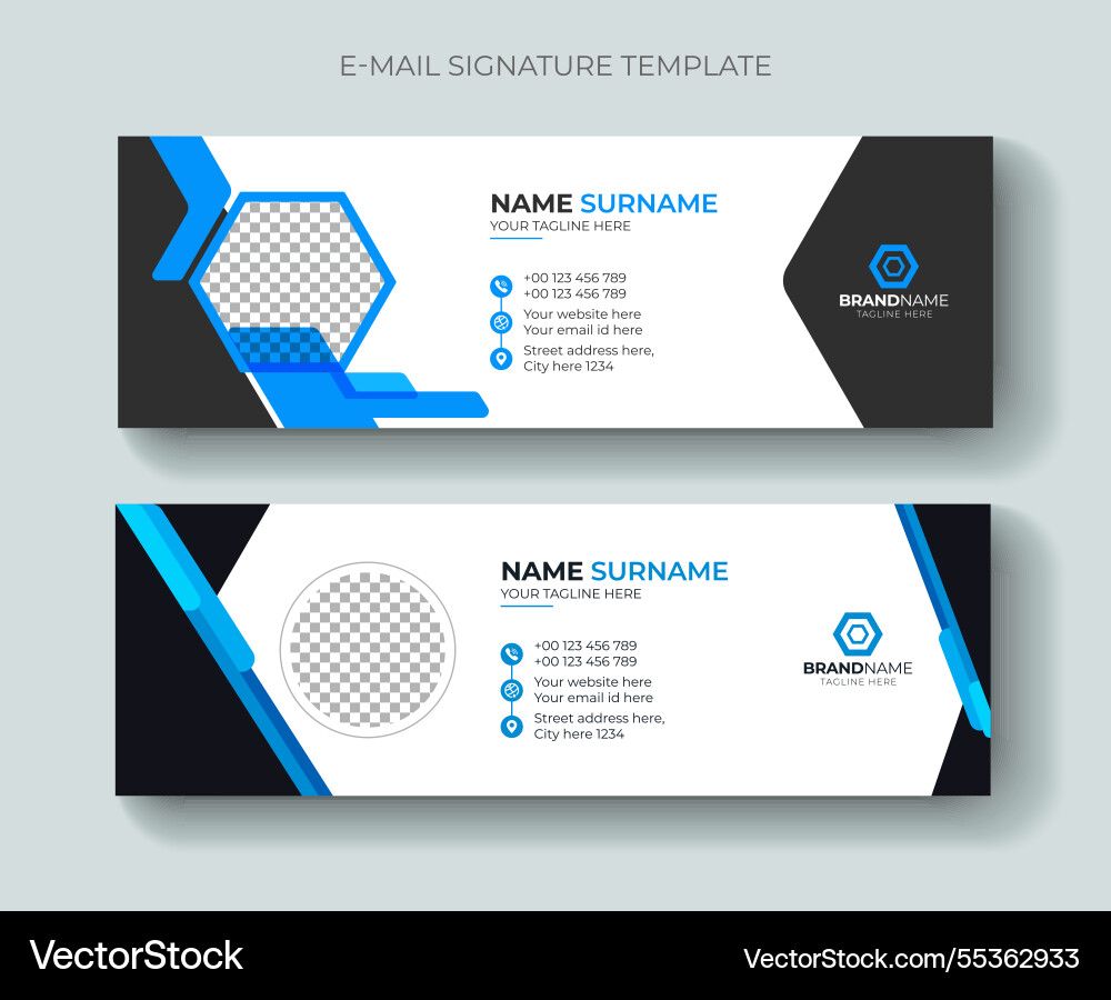 Minimal clean and simple business email signature Minimal clean and simple business email signature vector image