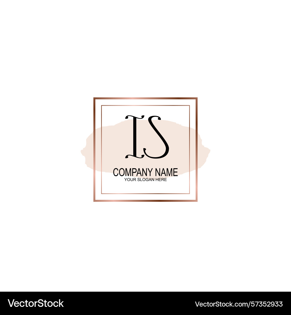 Minimalist handwritten is initial logos with soft Minimalist handwritten is initial logos with soft Vector Image