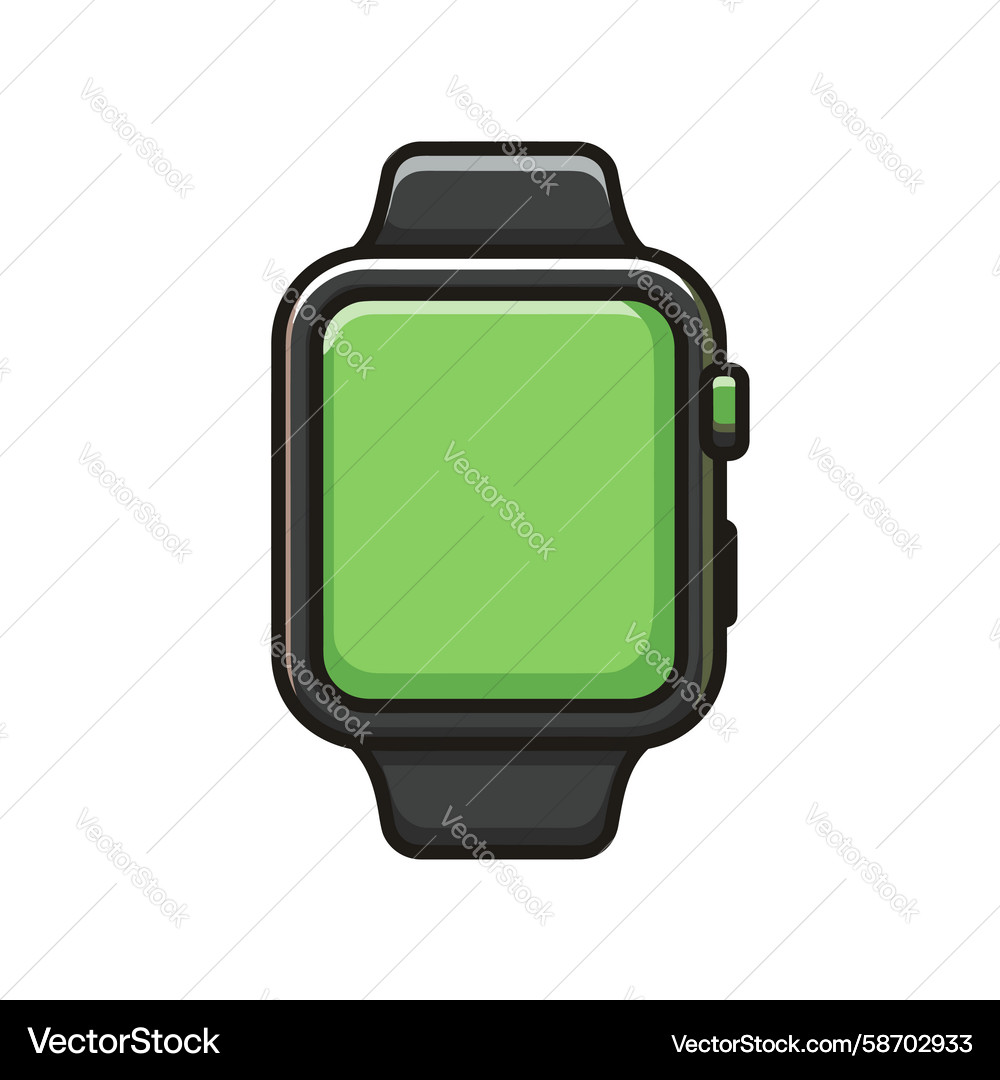 Modern Smartwatch with Green Display Vector Image