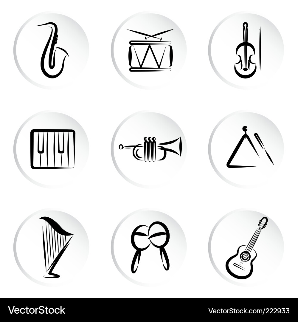 Musical Instrument Icons Vector Image