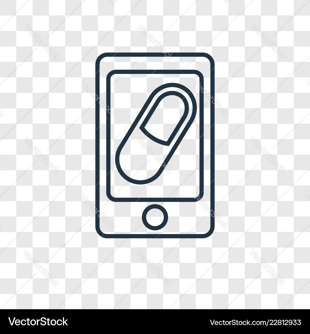 Phone concept linear icon isolated on transparent Phone concept linear icon isolated on transparent vector image