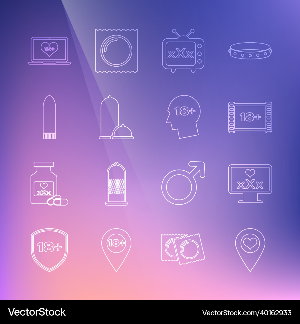 Set line location with heart monitor 18 plus Vector Image