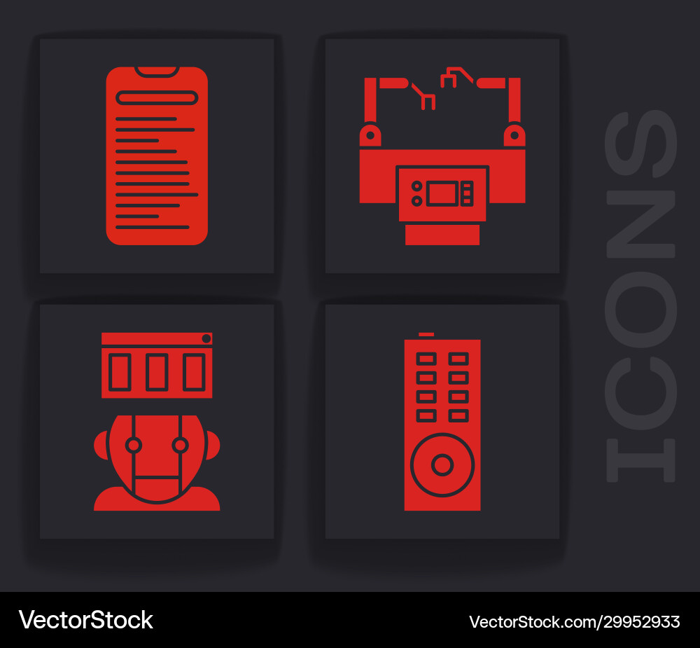 Set remote control computer api interface Set remote control computer api interface vector image