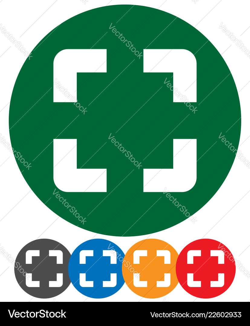 Square target mark generic icon in 5 colors Square target mark generic icon in 5 colors vector image