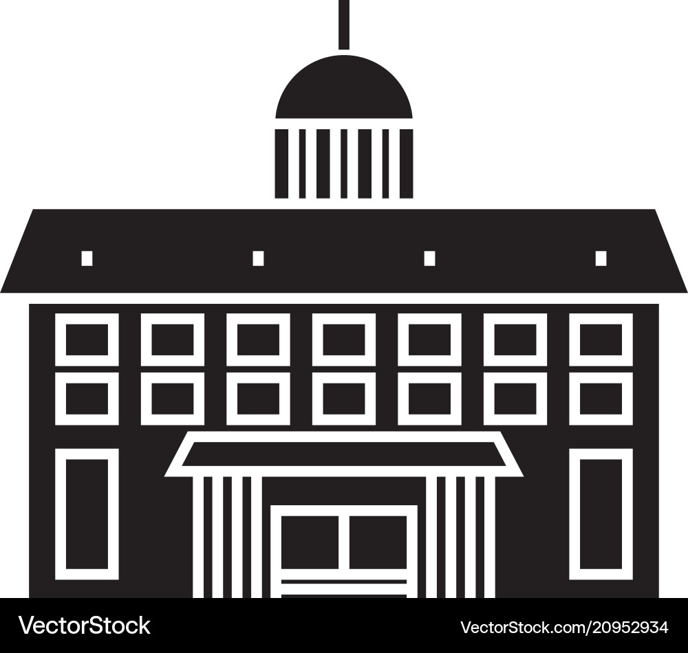 Administrative building black icon concept Administrative building black icon concept vector image