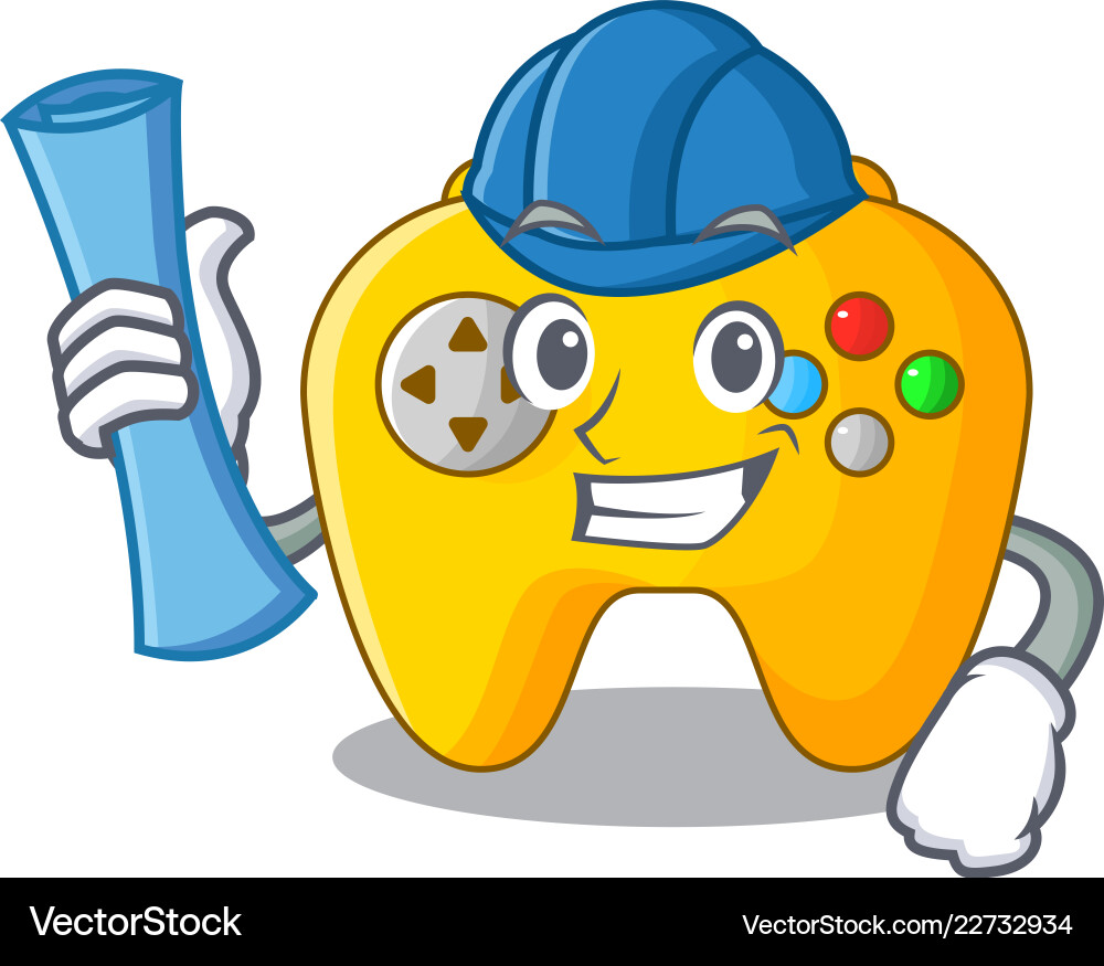 Architect video game controller shaped on charcter vector image