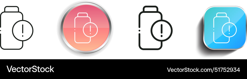 Battery icon thin linear regular and button style vector image
