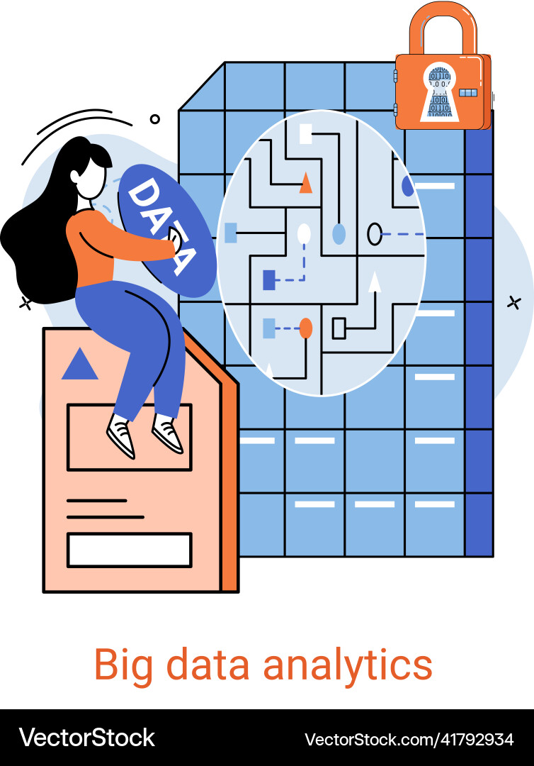 Big data analytics process of analyzing complex Big data analytics process of analyzing complex vector image