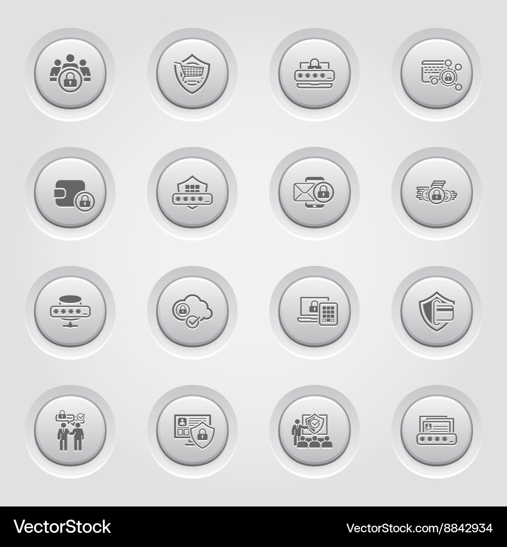 Button design protection and security icons set Vector Image