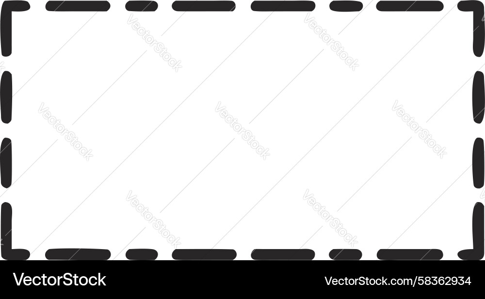 Dashed Rectangular Frame Vector Image