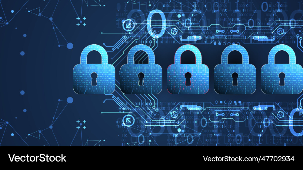 Data security cyber or information privacy Data security cyber or information privacy vector image