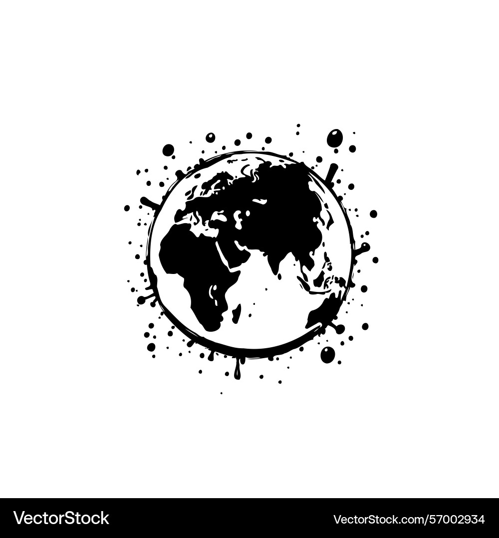 Global impact abstract world map with splatter Global impact abstract world map with splatter Vector Image