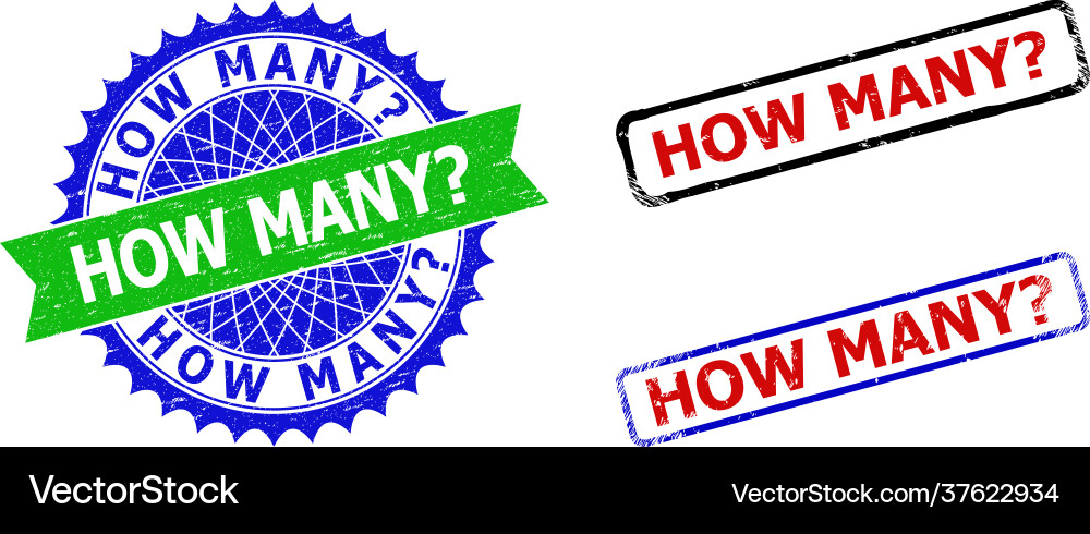 How many question rosette and rectangle bicolor Vector Image