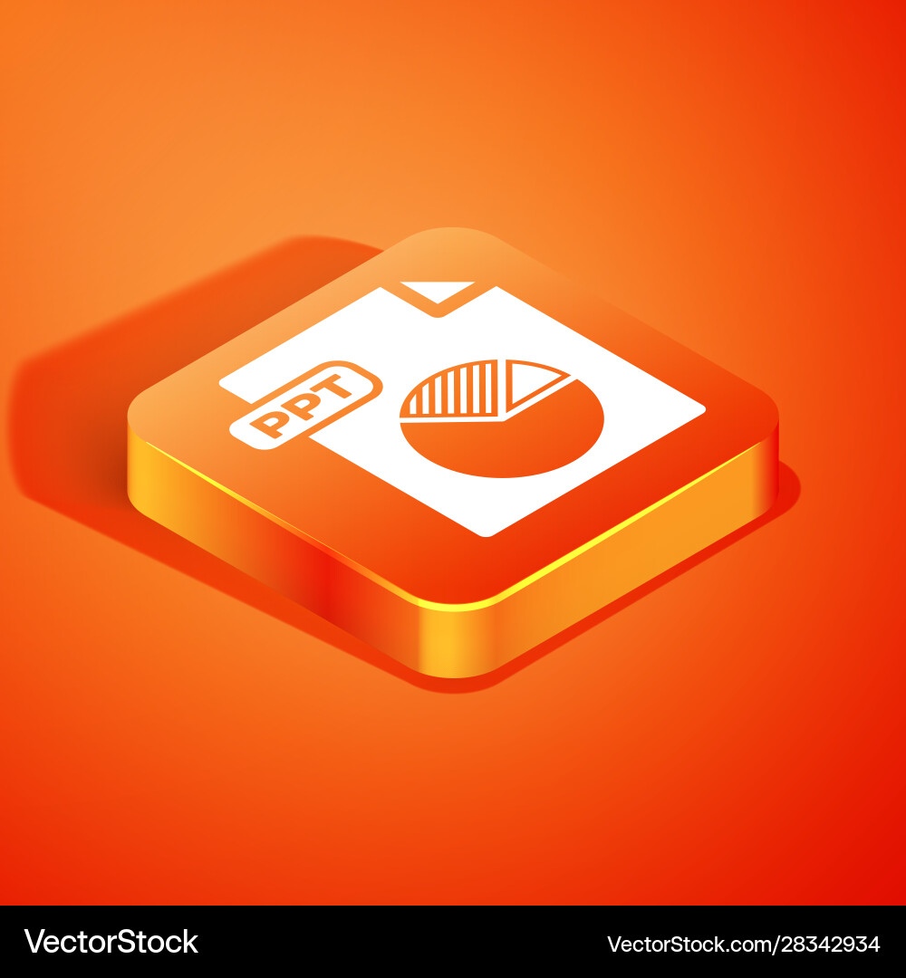 Isometric ppt file document download button Vector Image