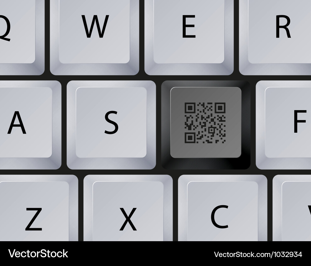 Keyboard qr code button vector image
