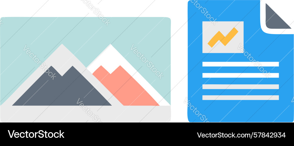 Mountain photo and data file image storage vector image