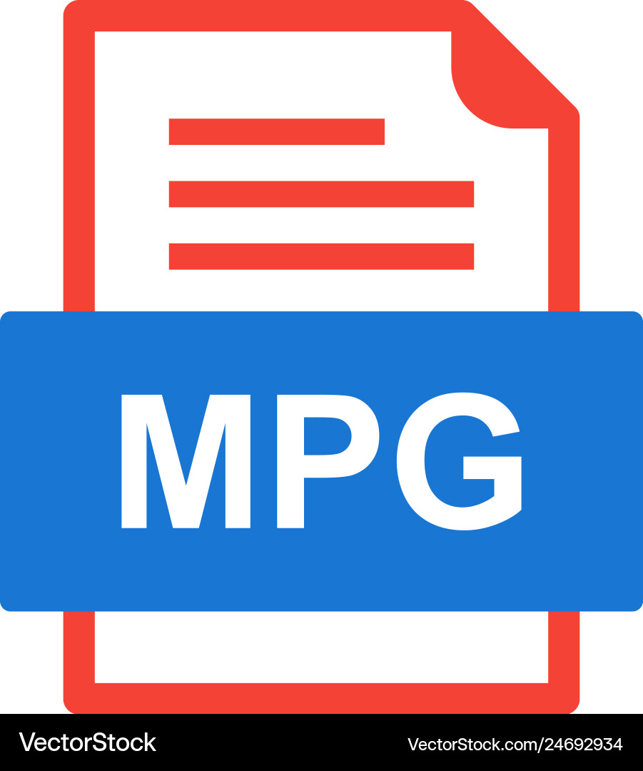 Mpg file document icon vector image