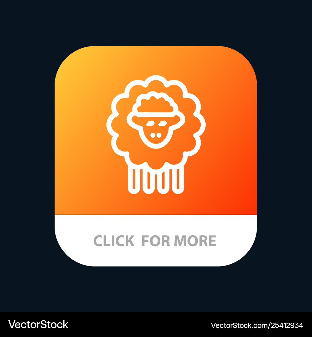 Mutton ram sheep spring mobile app button android Vector Image