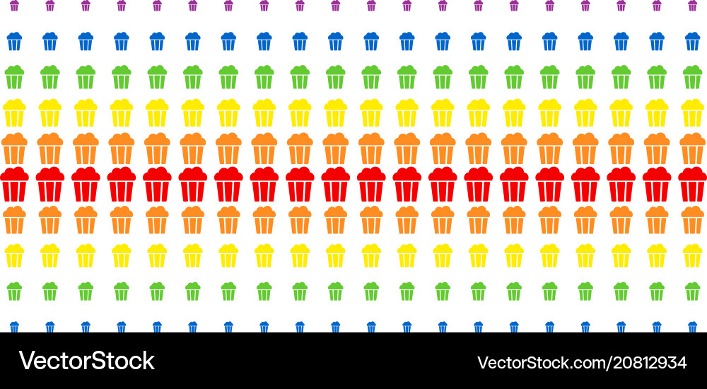 Popcorn bucket shape halftone spectral array Popcorn bucket shape halftone spectral array vector image