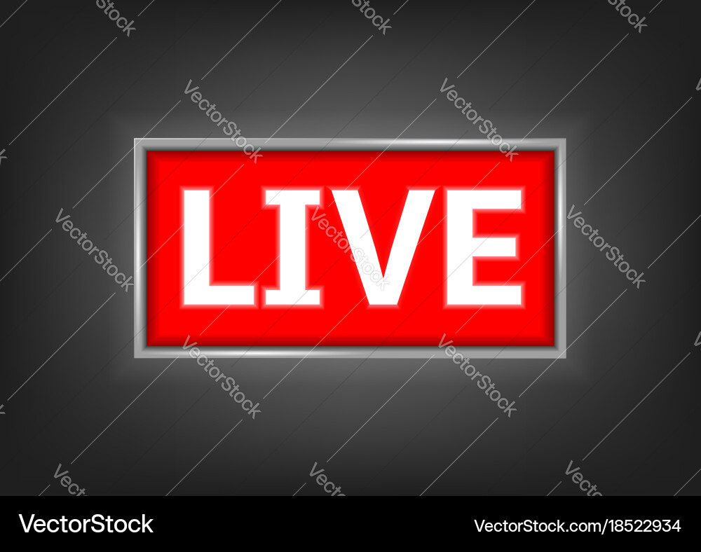 Red live button vector image