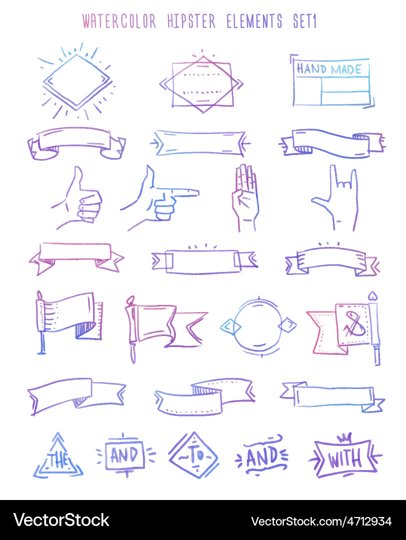 Retro Label & Ribbon Elements Vector Image