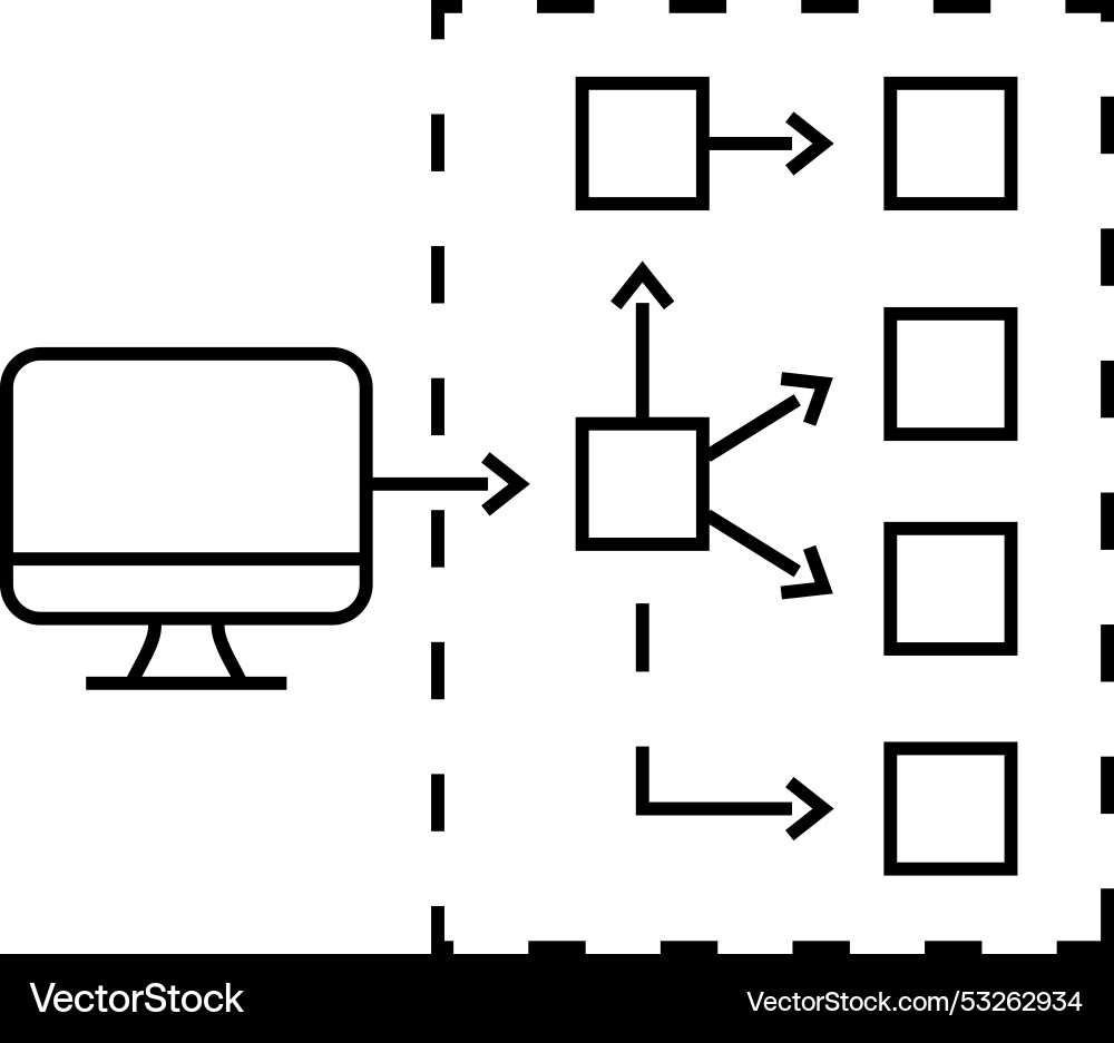 Serverless architecture software line icon Serverless architecture software line icon vector image